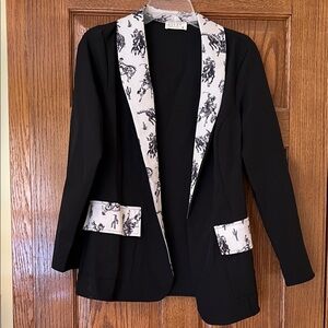 Avery Women's Blazer with Black and White Design